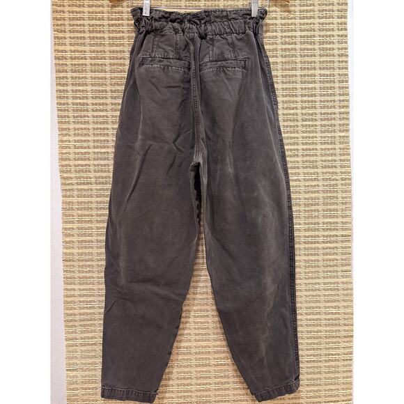 FREE PEOPLE Margate High Waist Paper Bag Style Pleated Drawstring Pants S - Picture 5 of 7